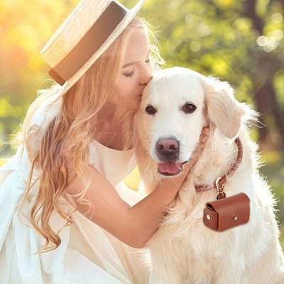Imitation Leather Wedding Ring Storage Case with Alloy Clasps for Pet AJEW-WH0542-85-1