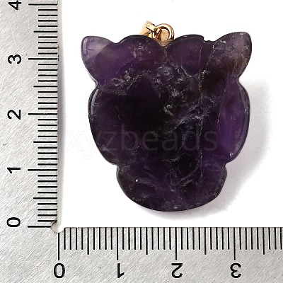 Natural Amethyst & Synthetic Turquoise Pendants G-Z090-02G-07-1