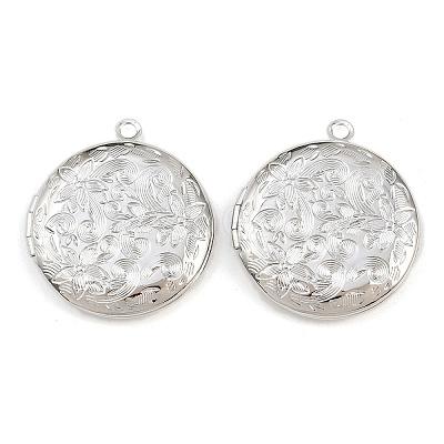 Rack Plating Brass Locket Pendants KK-K277-06P-1