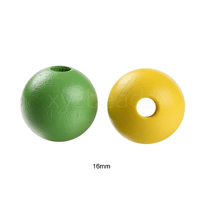 160Pcs 4 Colors Farmhouse Country and Rustic Style Painted Natural Wood Beads WOOD-LS0001-01J-1