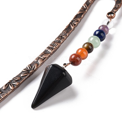 Natural Obsidian Bookmark AJEW-C025-01H-1