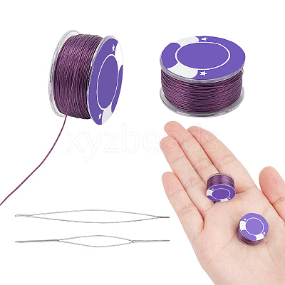 2 Rolls Special Coated Polyester Beading Threads OCOR-NB0002-06F-1