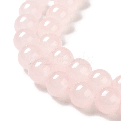 Baking Paint Imitation Jade Glass Round Bead Strands DGLA-Q021-8mm-02-1