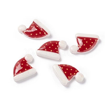 Christmas Themed Opaque Resin Cabochons CRES-P022-08-1