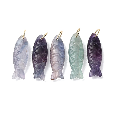 Natural Fluorite Carved Pendants G-G314-01G-10-1