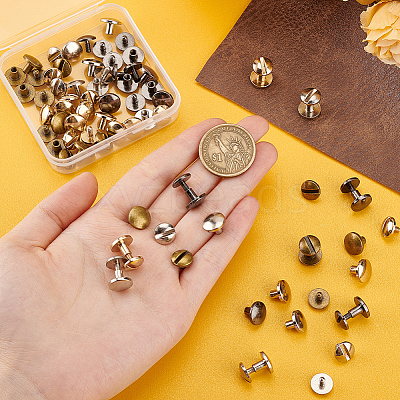 40Sets 4 Colors Alloy Screw Clasps BUTT-PH0001-30B-1