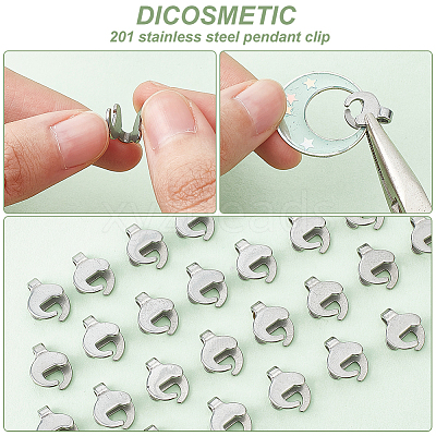 100Pcs 201 Stainless Steel Pendant Bails STAS-DC0012-47-1