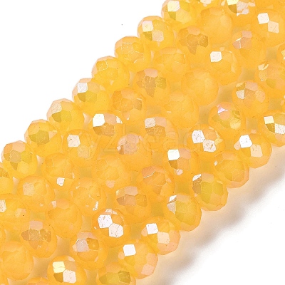 Baking Electroplate Glass Beads Strands DGLA-A039-J8mm-B13-1