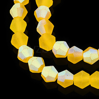 Imitate Austrian Crystal Bicone Frosted Glass Beads Strands GLAA-F029-TM4mm-A22-1