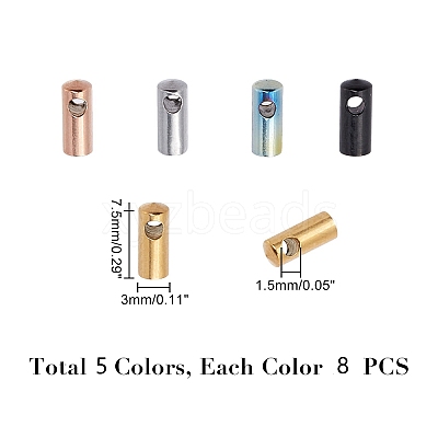 PVD Vacuum Plating 304 Stainless Steel Cord Ends STAS-UN0010-53-1