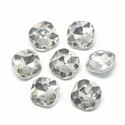 Pointed Back Glass Rhinestone Cabochons RGLA-T032-12x12mm-01-1