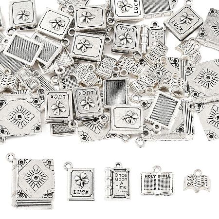 50Pcs 5 Styles Tibetan Style Alloy Pendants FIND-YW0011-41-1