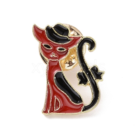 Cat with Bowknot Enamel Pin JEWB-E015-05LG-01-1