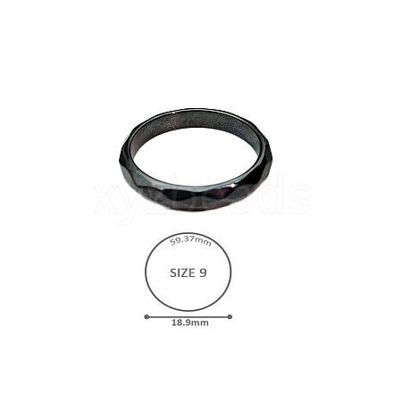 Synthetic Hematite Plain Band Rings BK4832-11-1