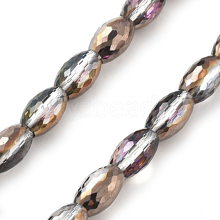 Electroplate Transparent Glass Beads Strands EGLA-M032-02A-FR-1