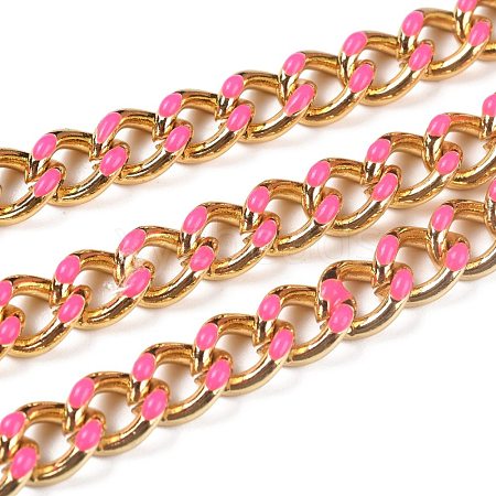 Golden Brass Enamel Curb Chain CHC-H103-07F-G-1