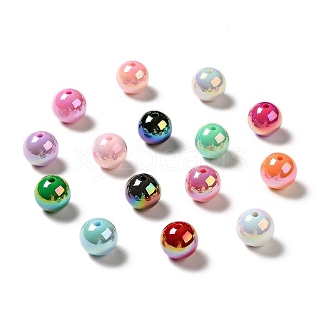 UV Plating Rainbow Iridescent Acrylic Beads X-PACR-D070-01-1