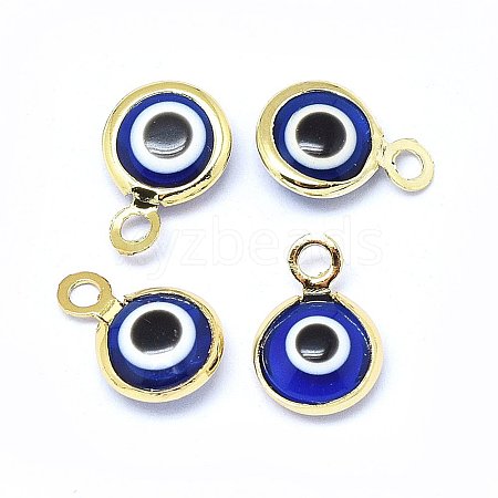 Handmade Evil Eye Lampwork Charms X-KK-F764-13G-04-1