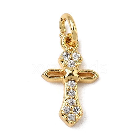 Brass Micro Pave Cubic Zirconia Pendants KK-I360-006G-01-1