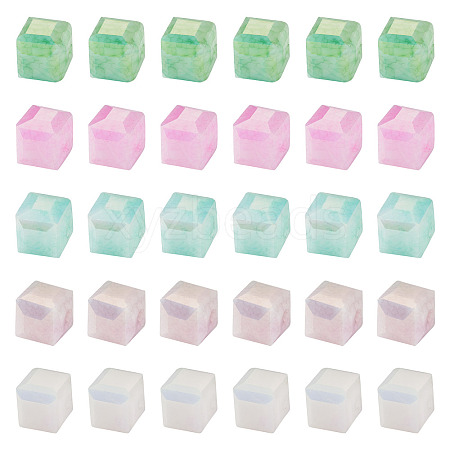 50Pcs 5 Colors Electroplate Opaque Glass Beads EGLA-TA0013-16-1