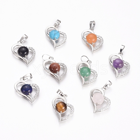 Natural & Synthetic Mixed Gemstone Pendants G-L512-O-1