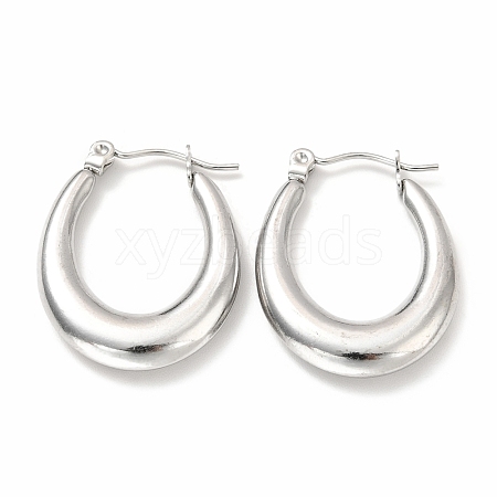 Non-Tarnish 304 Stainless Steel Chunky Oval Hoop Earrings for Women EJEW-F283-08P-1