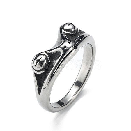 Titanium Steel Frog Finger Rings PW-WGF4234-08-1