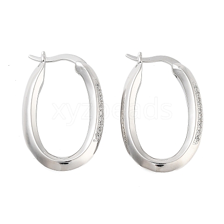 Rack Plating Oval Brass Hoop Earrings EJEW-N055-28P-RS-1