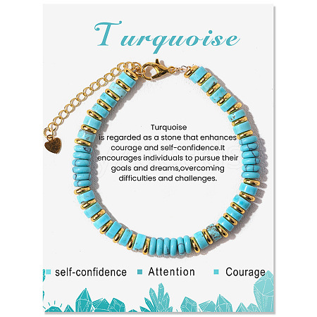 Adjustable Synthetic Turquoise Bead Bracelets PW-WG4E155-01-1-1