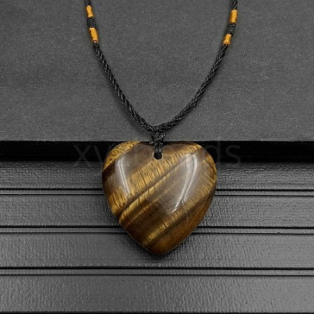 Natural Tiger Eye Pendant Necklaces XA8803-02-1