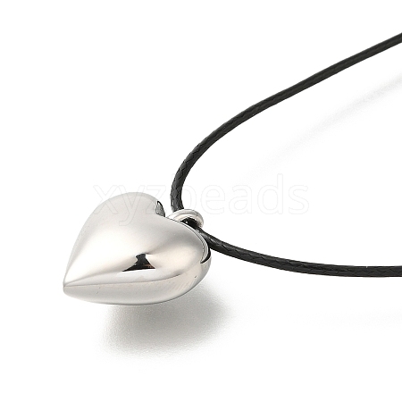 304 Stainless Steel Heart Pendant Necklaces for Women NJEW-F328-17P-1