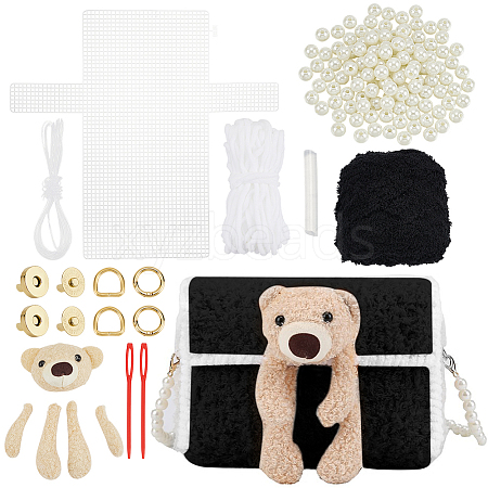 DIY Polycotton Braided Women's Crossbody Handbag Making Kits DIY-WH0349-353B-1