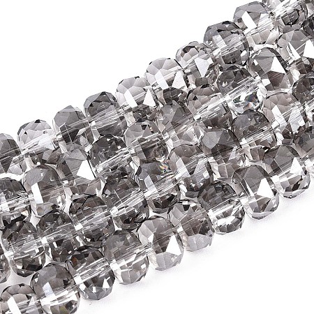 Electroplate Transparent Glass Beads Strands X-EGLA-N022-04A-D02-1