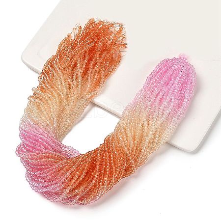 Transparent Painted Glass Beads Strands X1-DGLA-A034-T1mm-A20-1