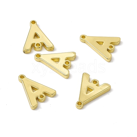 Rack Plating Brass Letter Connector Charms KK-C007-38G-A-1