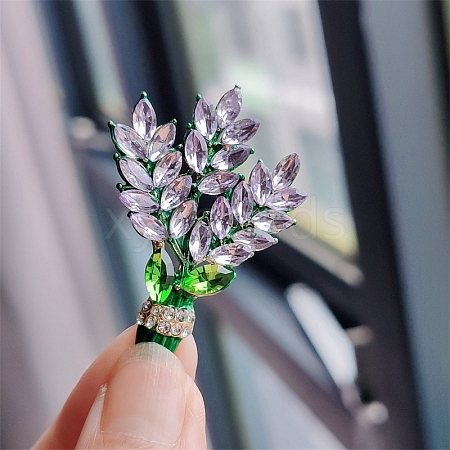 Lavender Rhinestone Brooch PW-WGFB1CB-01-1