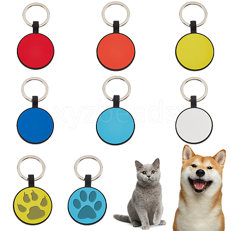 AHADEMAKER 6Pcs 6 Colors Blank Silicone Pet ID Tags AJEW-GA0005-09-1