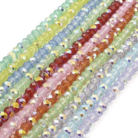 Baking Painted Transparent Glass Beads Strands DGLA-A034-J8mm-B-1