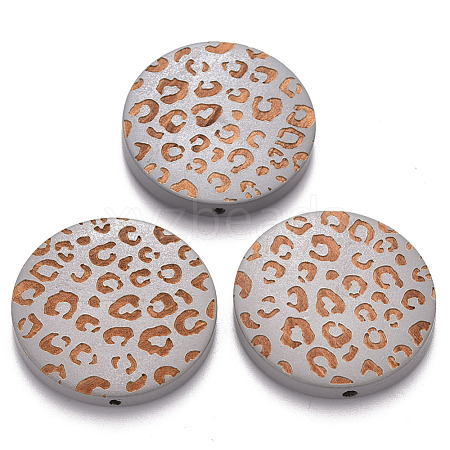 Painted Natural Wood Beads WOOD-N006-07M-1