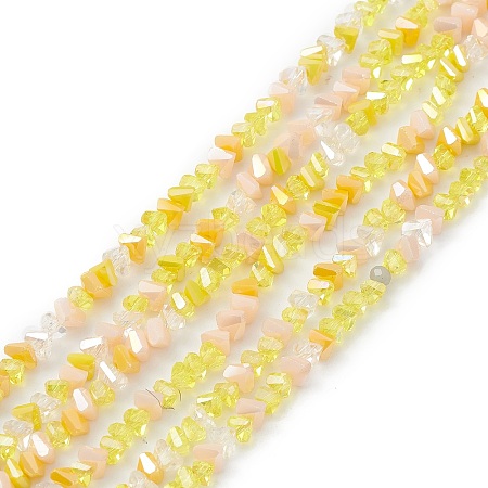 Gradient Color Electroplate Glass Bead Strands GLAA-E042-02D-1