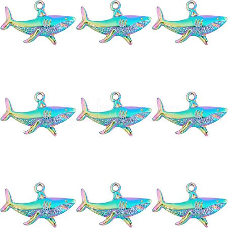 12Pcs Rack Plating 304 Stainless Steel Pendants STAS-UN0036-36-1