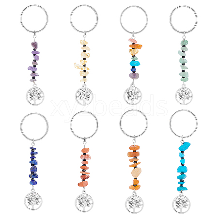 Unicraftale Natural & Synthetic Gemstone Beaded Keychains KEYC-UN0001-22-1