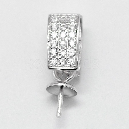 Anti-Tarnish Rhodium Plated 925 Sterling Silver Pendant Bails STER-D029-10P-1