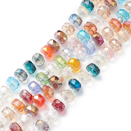 Electroplate Transparent Glass Beads Strands EGLA-H101-03H-1