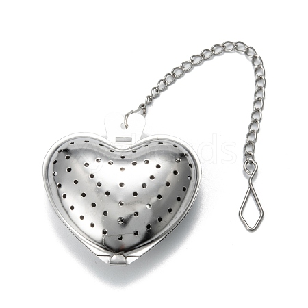 Tarnish Resistant Heart Shape Tea Infuser AJEW-P091-03P-1