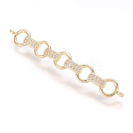 Brass Micro Pave Cubic Zirconia Links X-ZIRC-E124-31G-1