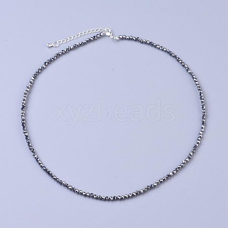 Terahertz Stone Beaded Necklaces NJEW-K114-C-A22-1