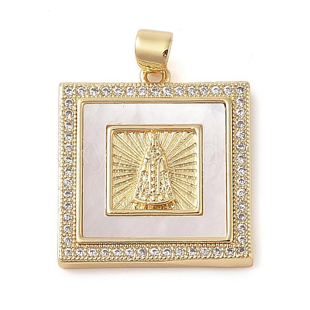Brass Micro Pave Cubic Zirconia Pendants KK-I712-52G-04-1