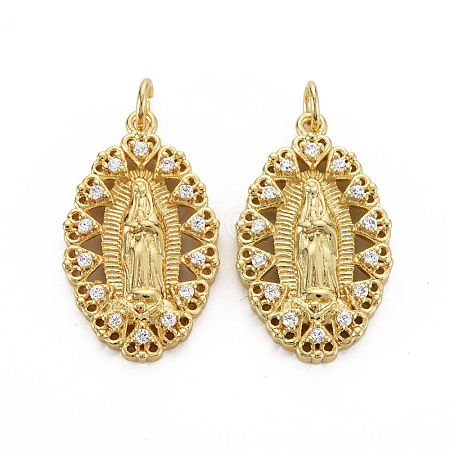 Brass Micro Pave Cubic Zirconia Pendants KK-Q252-068-NF-1