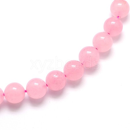 Dyed Rose Quartz Round Beads Strands G-O047-05-6mm-1